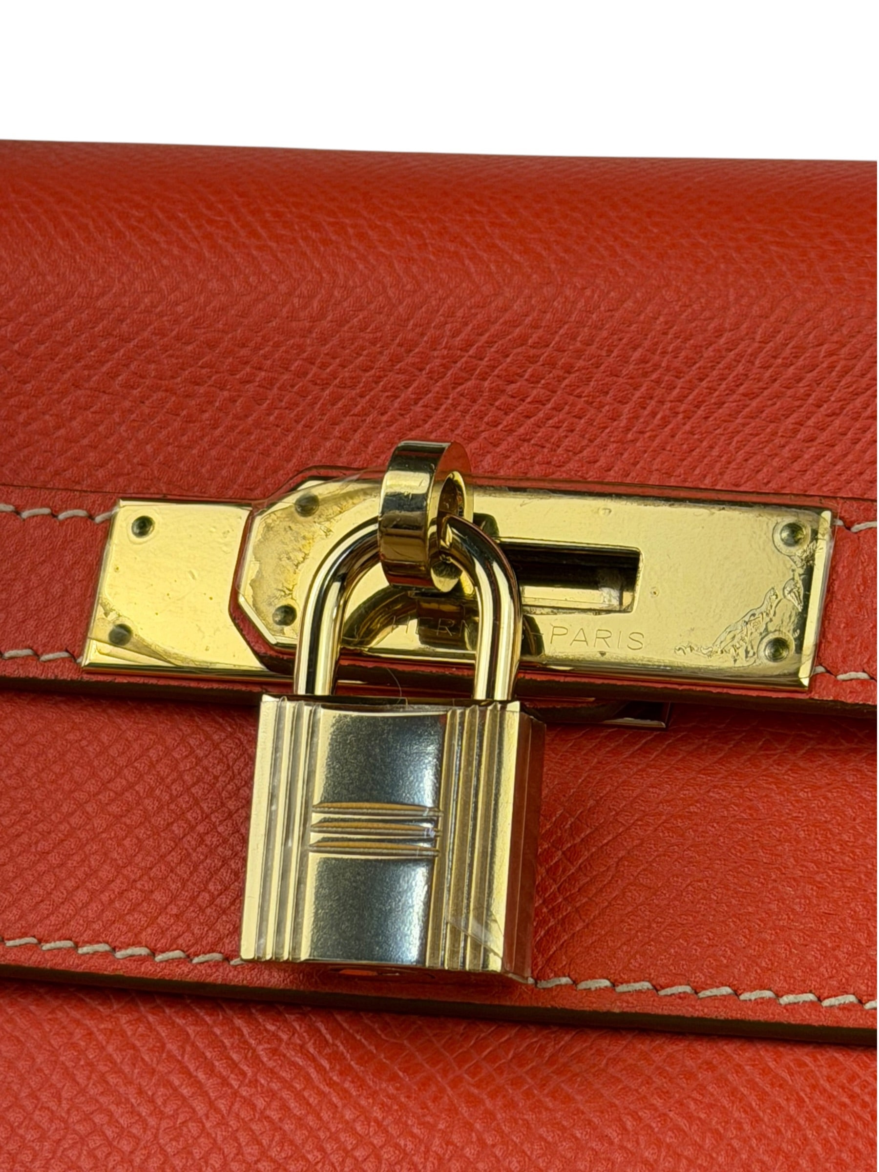 Hermes Coral-Red Epson Casaque Togo Kelly 32