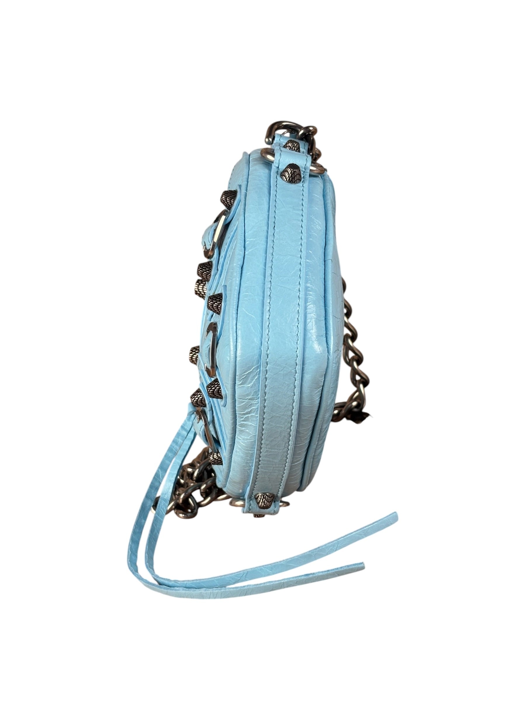 Balenciaga Light Blue Le Cagole Heart Mini Bag