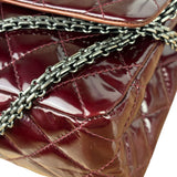 Chanel Burgundy Quilted Patent Leather 2.55 Reissue 227 Large Double Flap Bag 2011