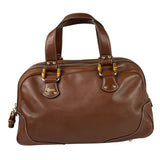 Gucci Tan Brown Leather Bamboo Handle Boston Bag