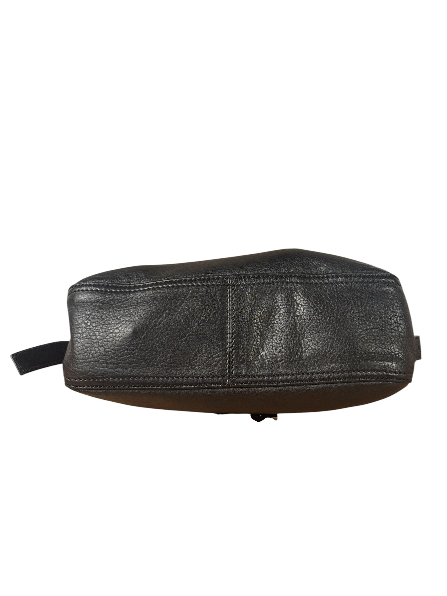 Fendi Vintage Black Leather Double Flap Baguette