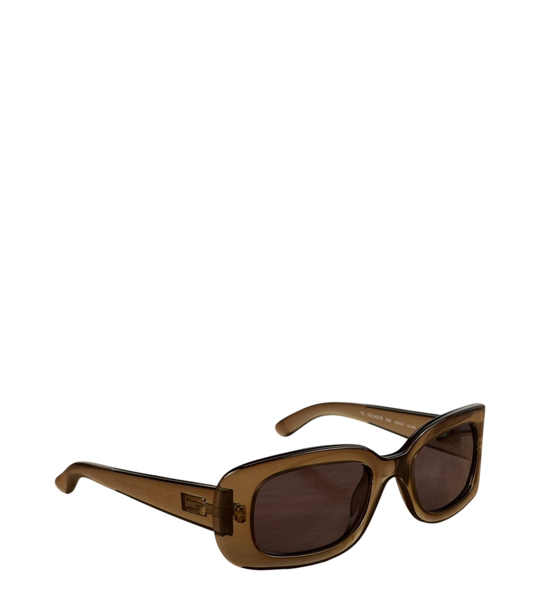 Gucci Translucent Grey Rectangular-Framed Sunglasses