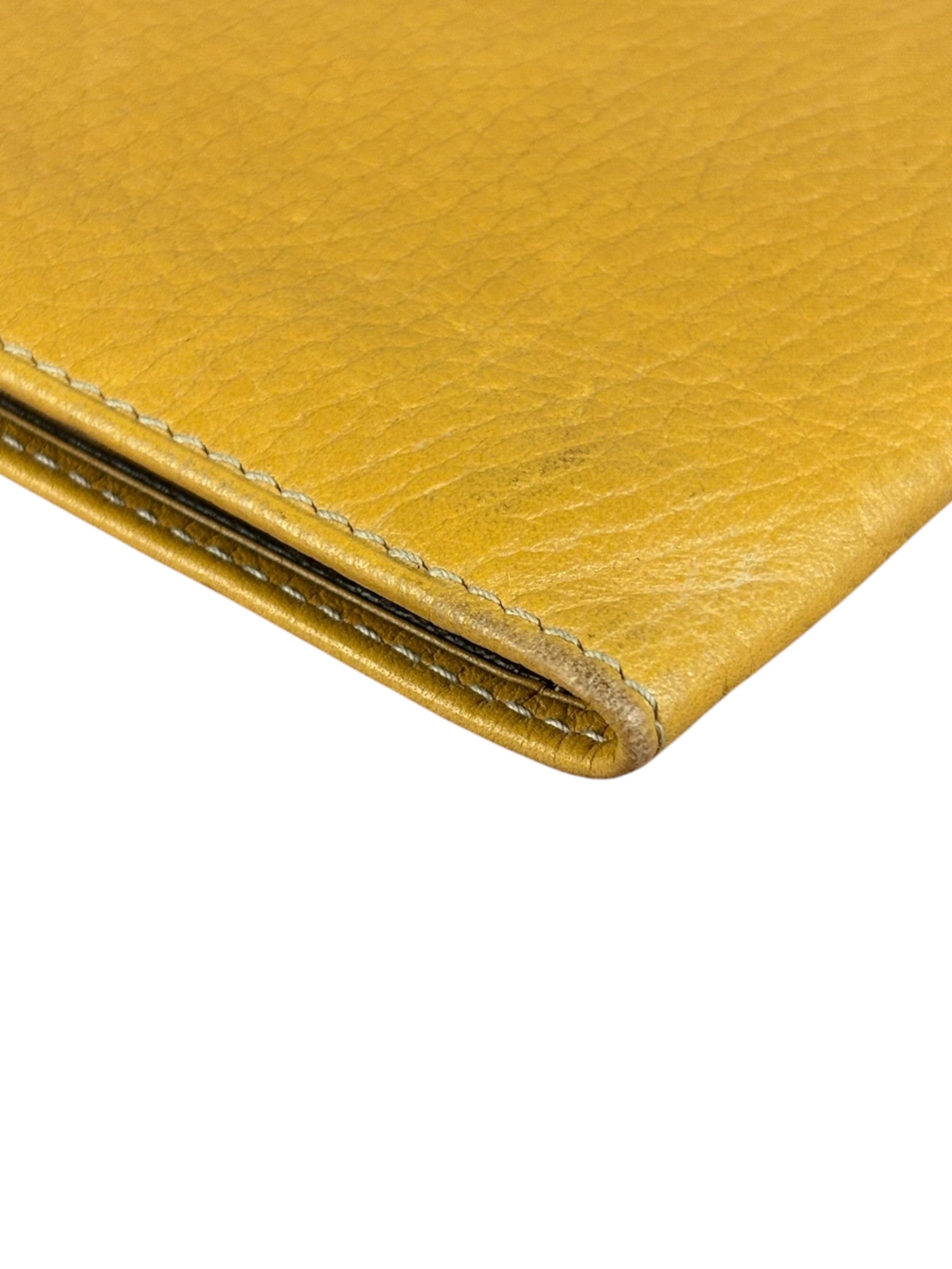 Loewe Yellow Leather Anagram Slim Bifold Long Wallet