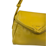 Prada Yellow Leather Padded Nappa Signaux Shoulder Bag