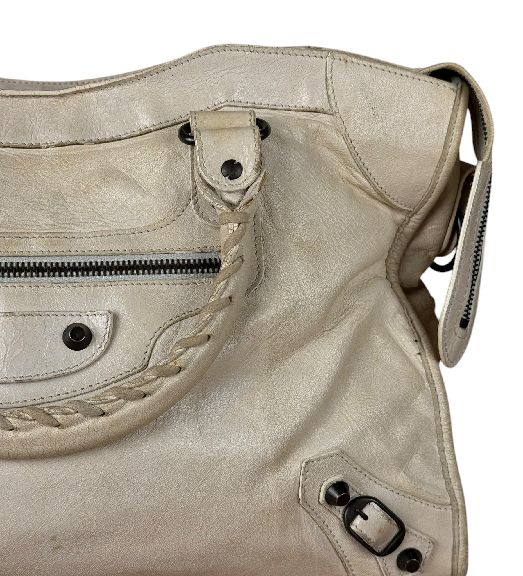 Balenciaga Ivory Leather Classic City Bag