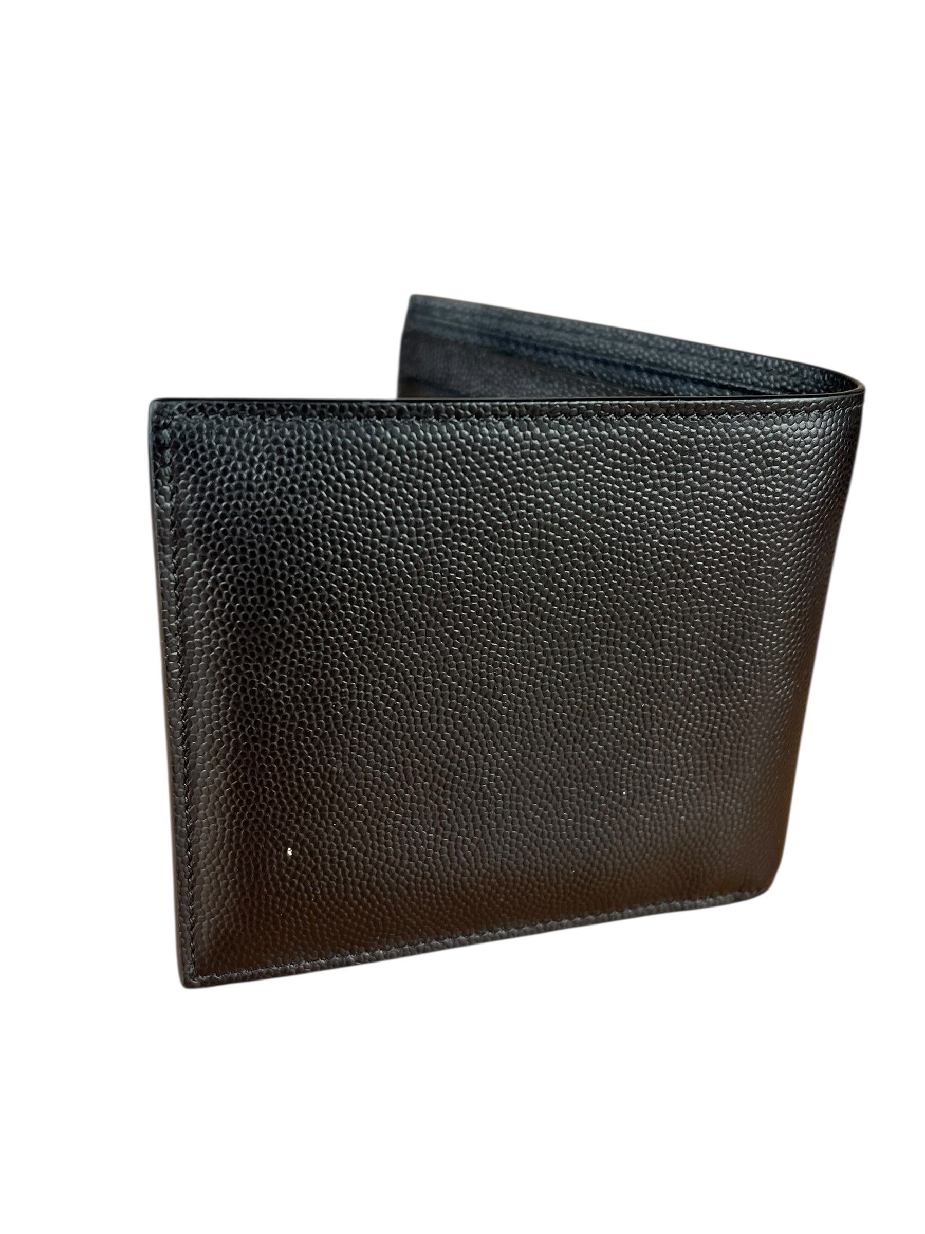 Yves Saint Laurent Leather Bi-Fold Wallet Black