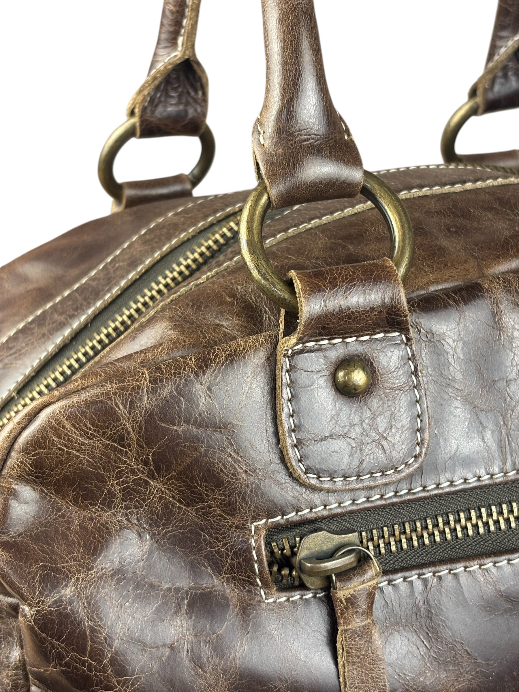 Balenciaga Vintage Brown Leather Moto Handbag