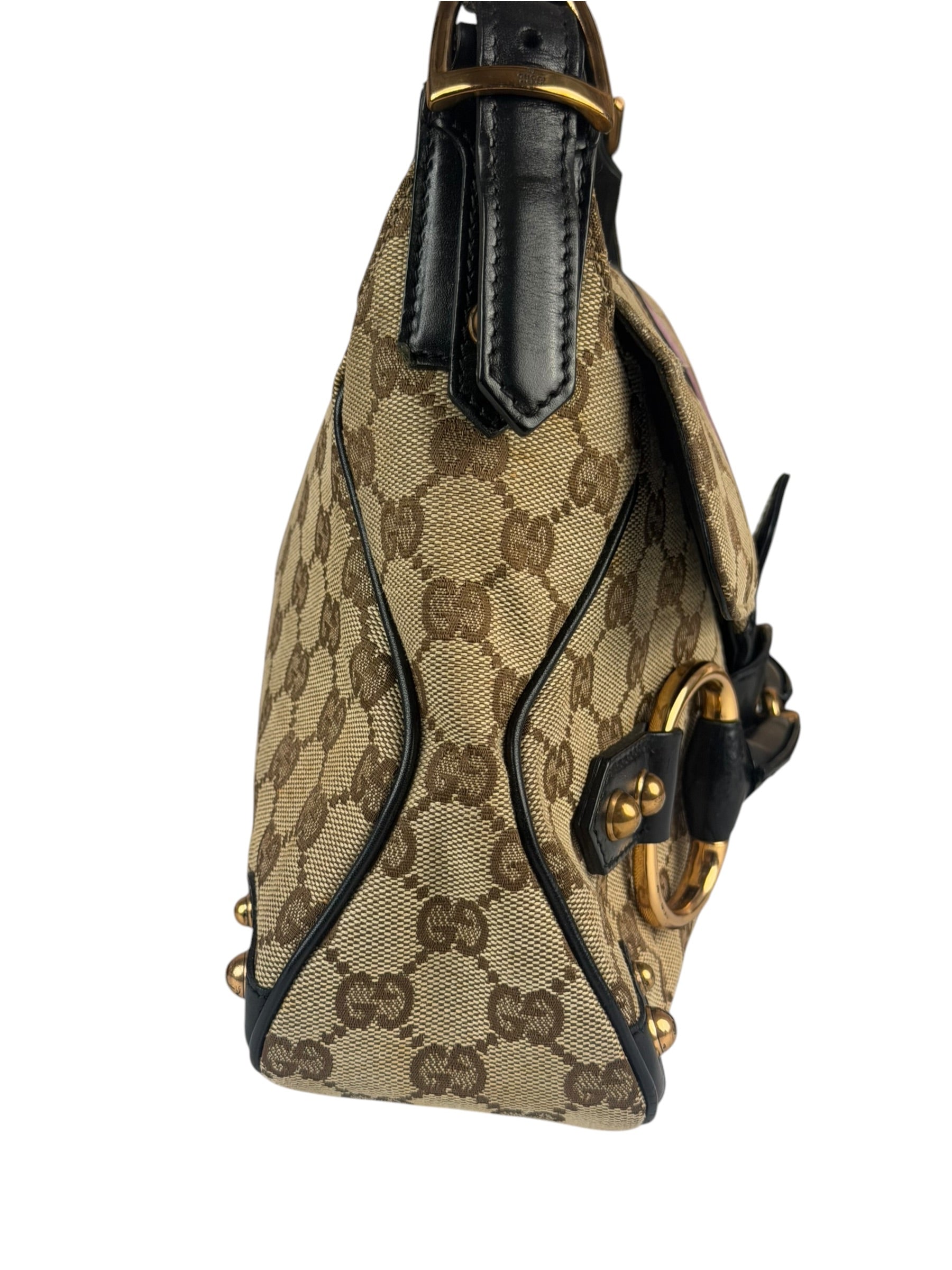 Gucci GG Canvas Web Horsebit Shoulder Bag