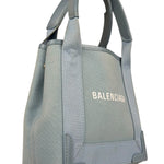 Balenciaga Light Blue Leather Trim Cabas XS Tote Bag
