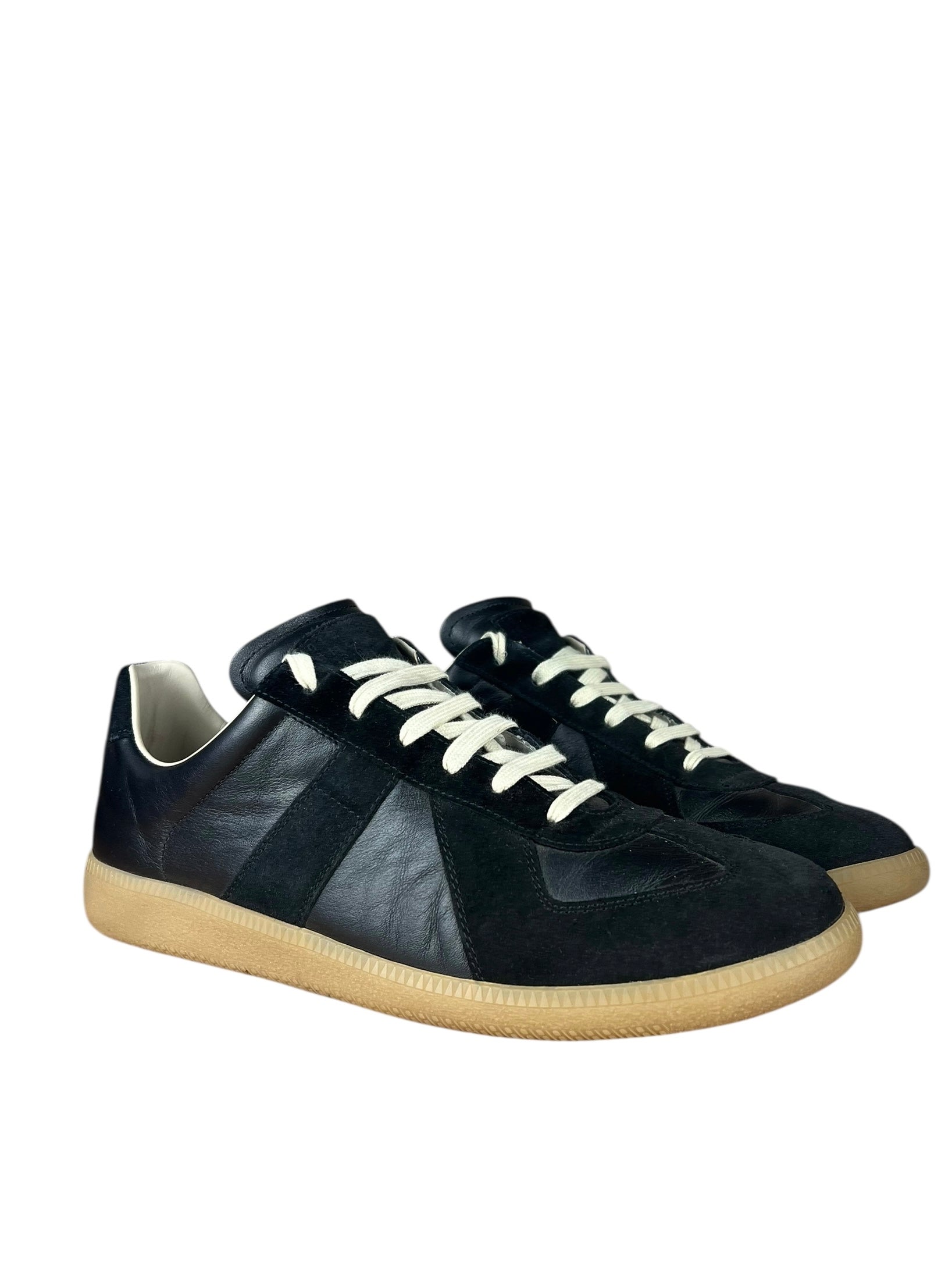 Maison Margiela Replica Leather and Suede Sneaker Black