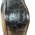Saint Laurent Crocodile Embossed Leather Camera Bag Black