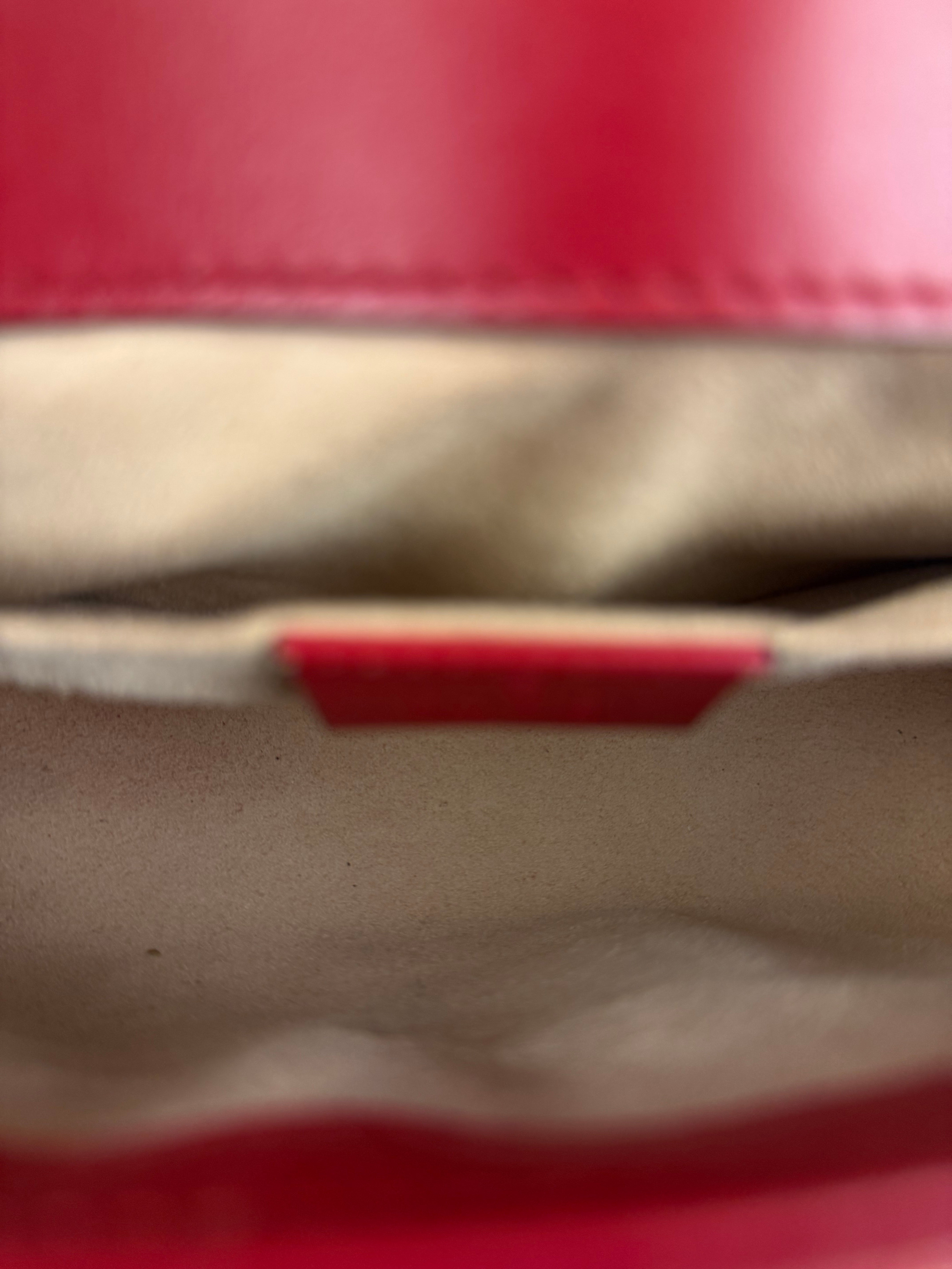 Gucci GG Red Marmont Matelasse Shoulder Bag