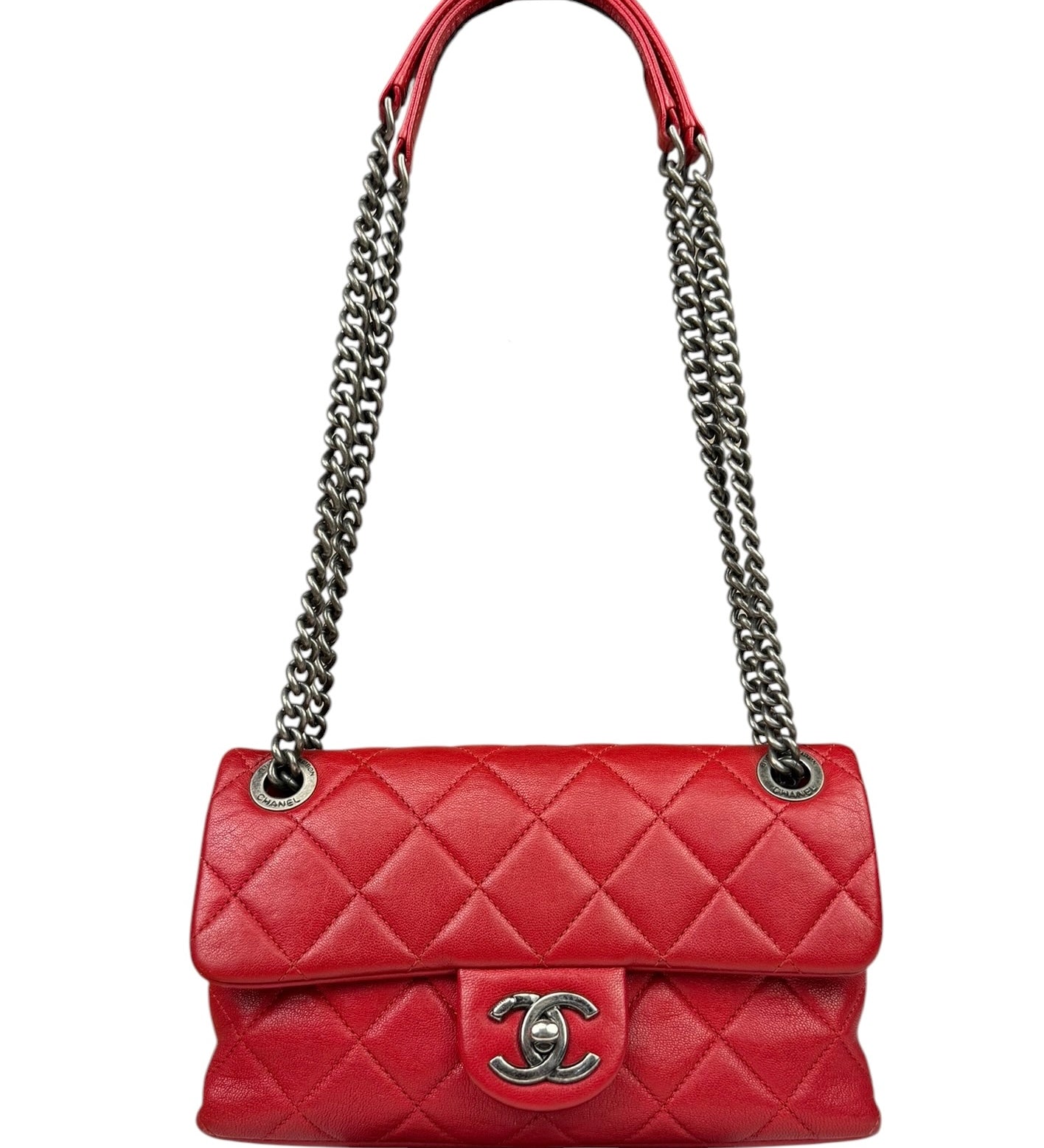 Chanel Striking Red Quilted Rocks Small Flap Bag 2014