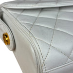 Chanel Vintage White Quilted Leather Flap Bag 1991