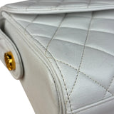 Chanel Vintage White Quilted Leather Flap Bag 1991