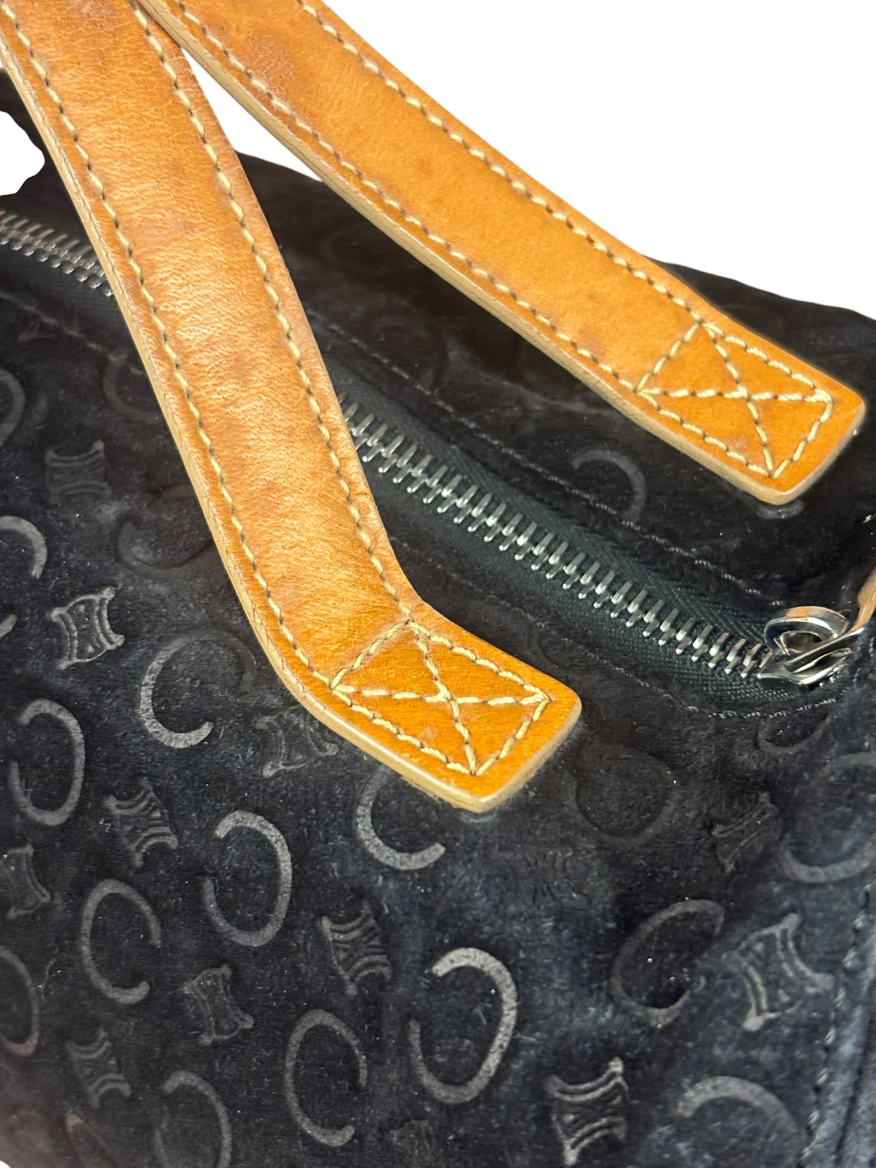 Celine Black Macadam Velour Handbag