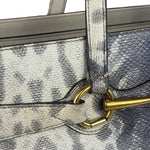 Gucci Cream/Grey Python-Embossed Horsebit Bright Bit Tote