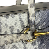 Gucci Cream/Grey Python-Embossed Horsebit Bright Bit Tote