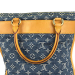 Louis Vuitton Vintage Demin Leather Trim Flat Shopper Tote Bag