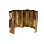 Chanel Pink/Gold Resin CC Wide Cuff