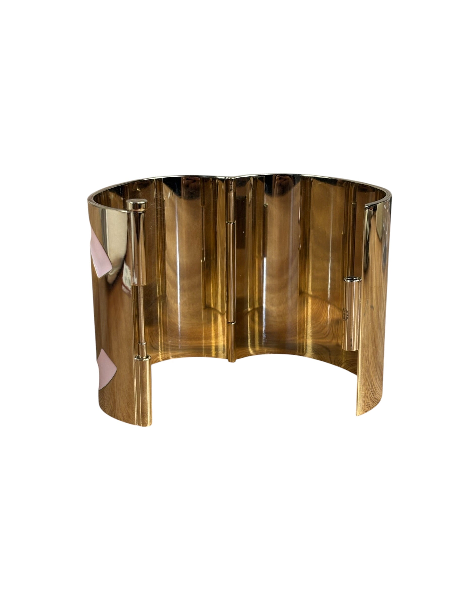 Chanel Pink/Gold Resin CC Wide Cuff