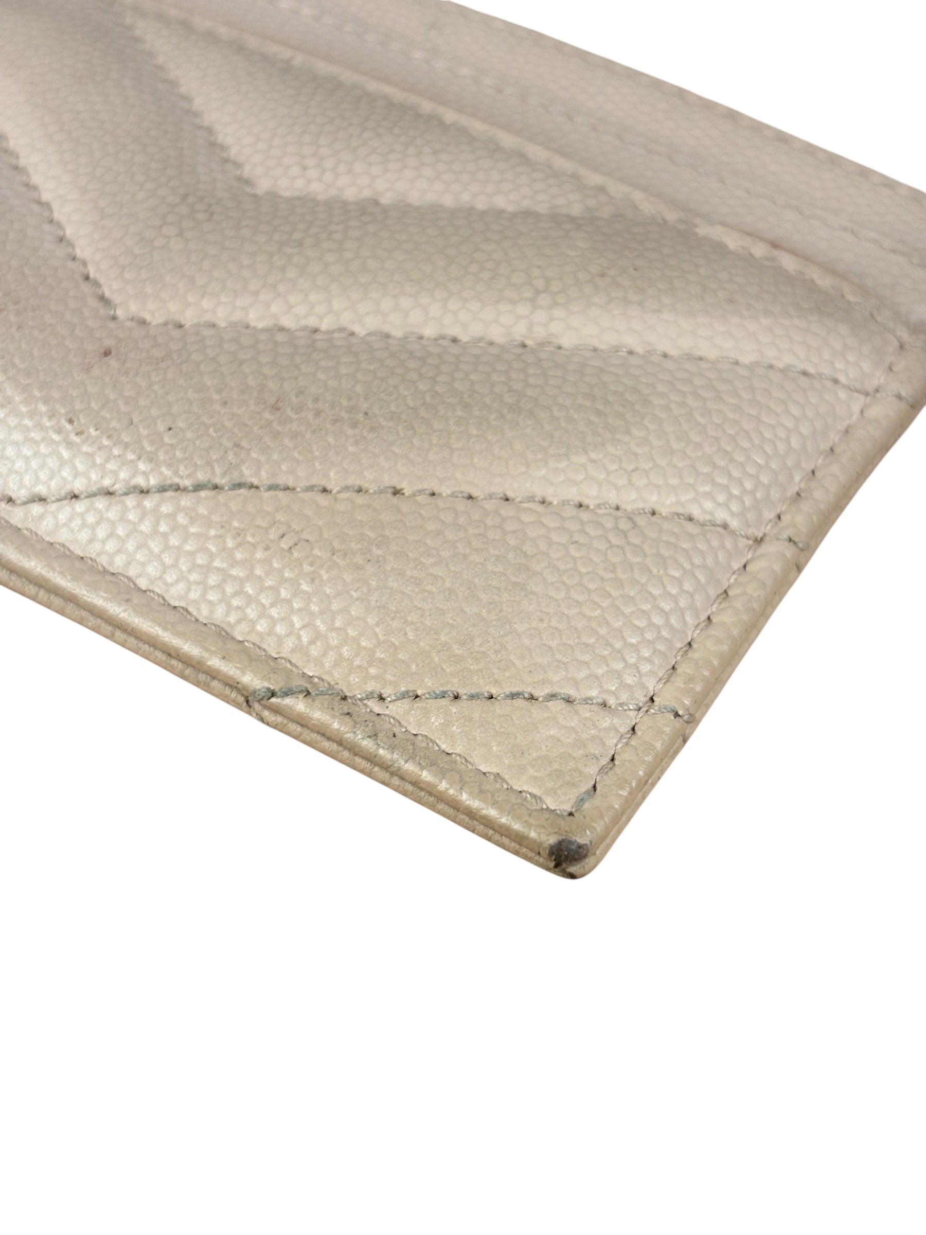 YSL Pale Pink Leather Cassandre Matelasse Card Holder