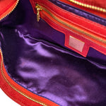 Fendi Red Suede Baguette Crossbody Bag