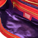 Fendi Red Suede Baguette Crossbody Bag
