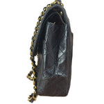 Chanel Dark Navy Quilted Leather Two-Toned CC Double Flap Bag '86-'88