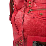 Balenciaga Red Calfskin Rouge Le City Bag