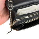 Balenciaga Black Leather Flap Wallet on Chain Bag