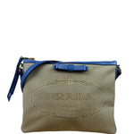 Prada Beige/Blue Jacquard Crossbody Bag