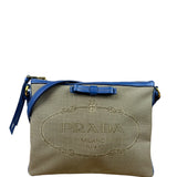 Prada Beige/Blue Jacquard Crossbody Bag