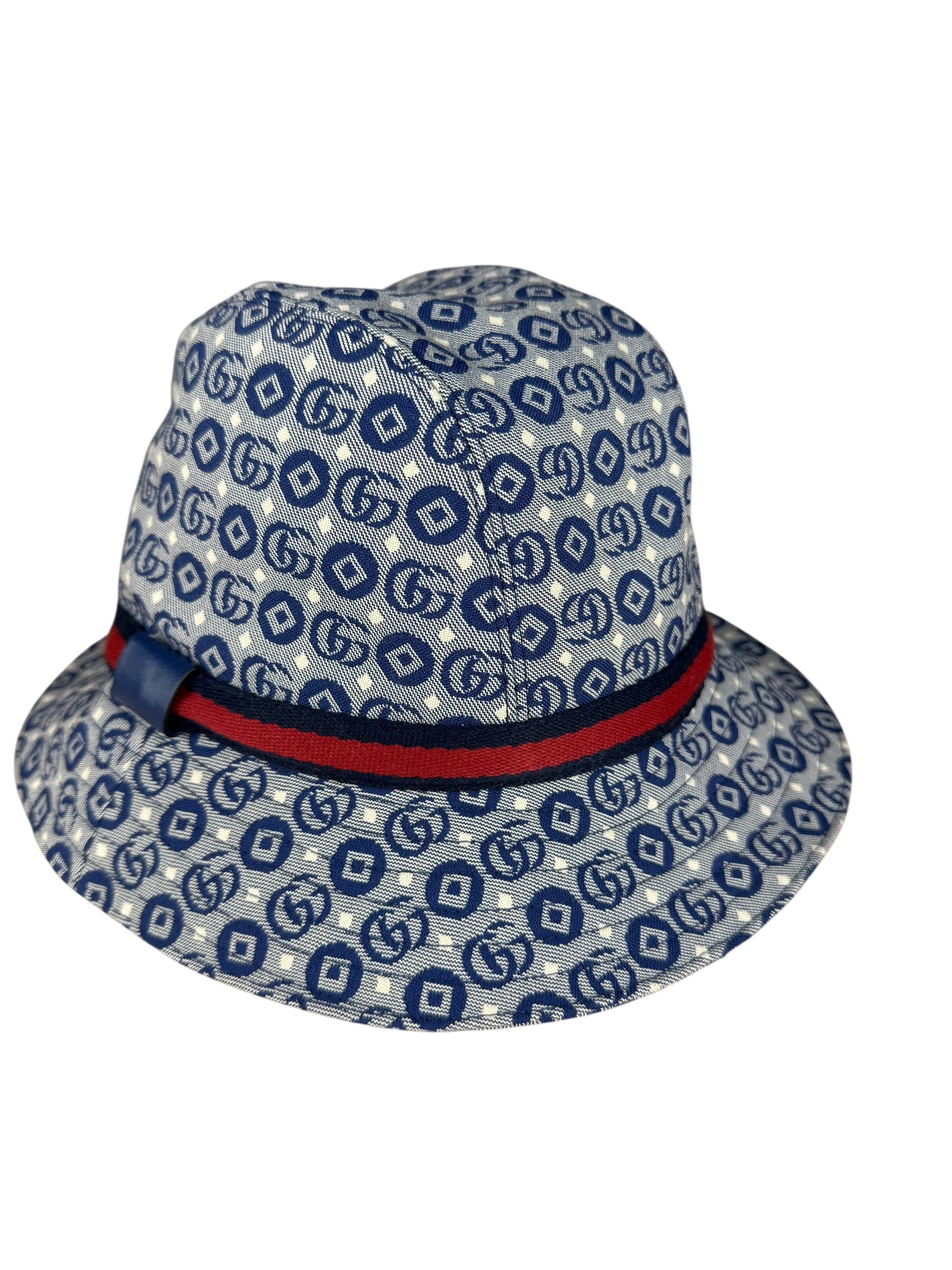 Gucci GG Logo Blue Denim Bucket Hat