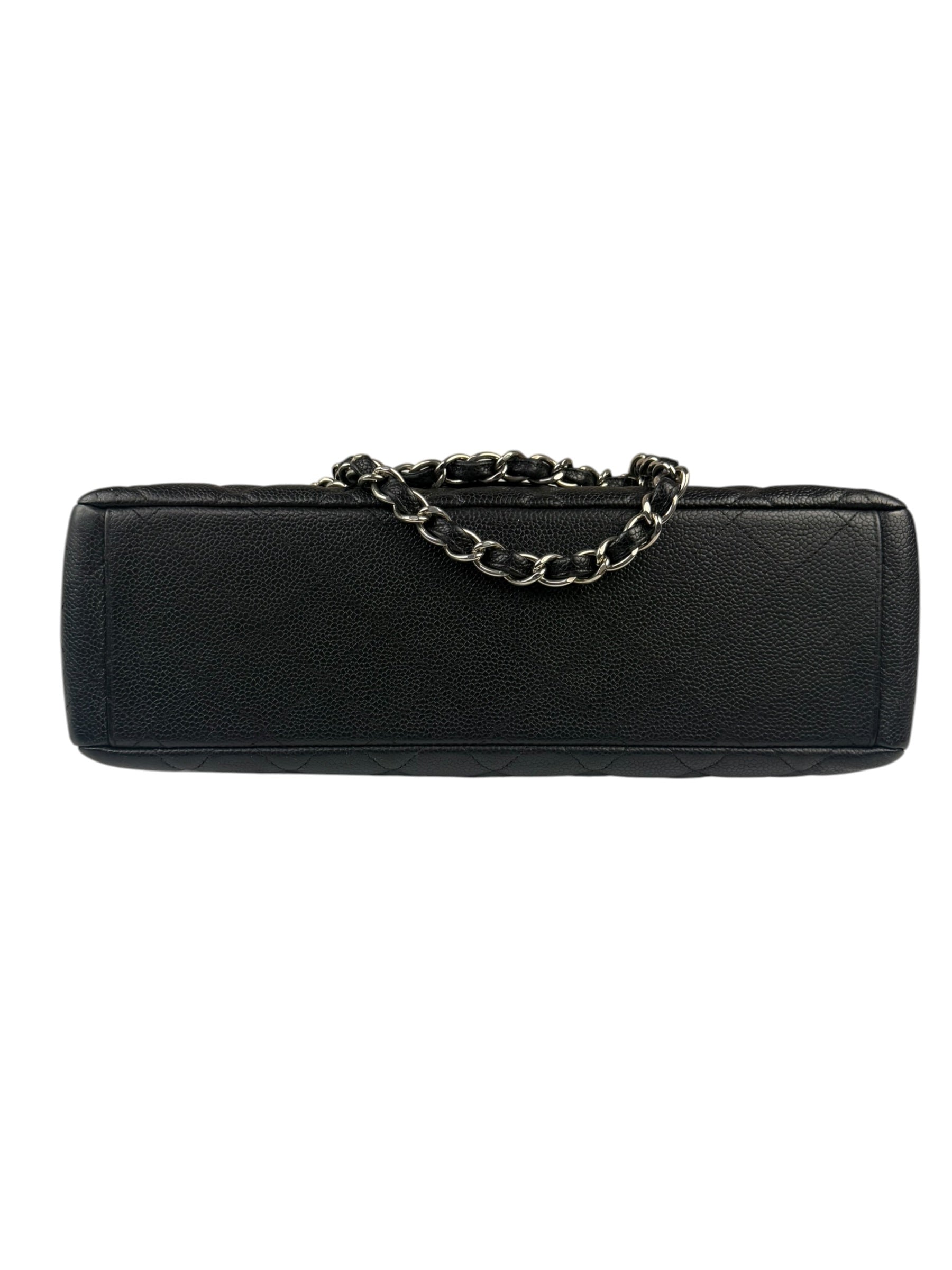 Chanel Black Quilted Leather Jumbo Classic Flap Bag 2009