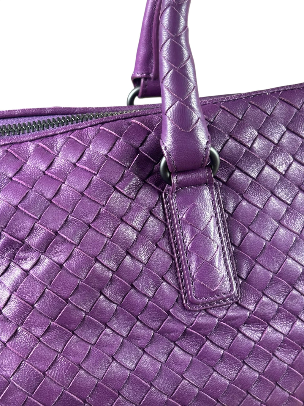 Bottega Veneta Purple Intrecciato Cabat Two-Way Tote