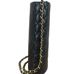 Chanel Black CC Quilted Leather Chain Flap Bag 90s