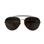 Tom Ford Black/Gold Brow Frame Aviatior Sunglasses