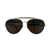 Tom Ford Black/Gold Brow Frame Aviatior Sunglasses
