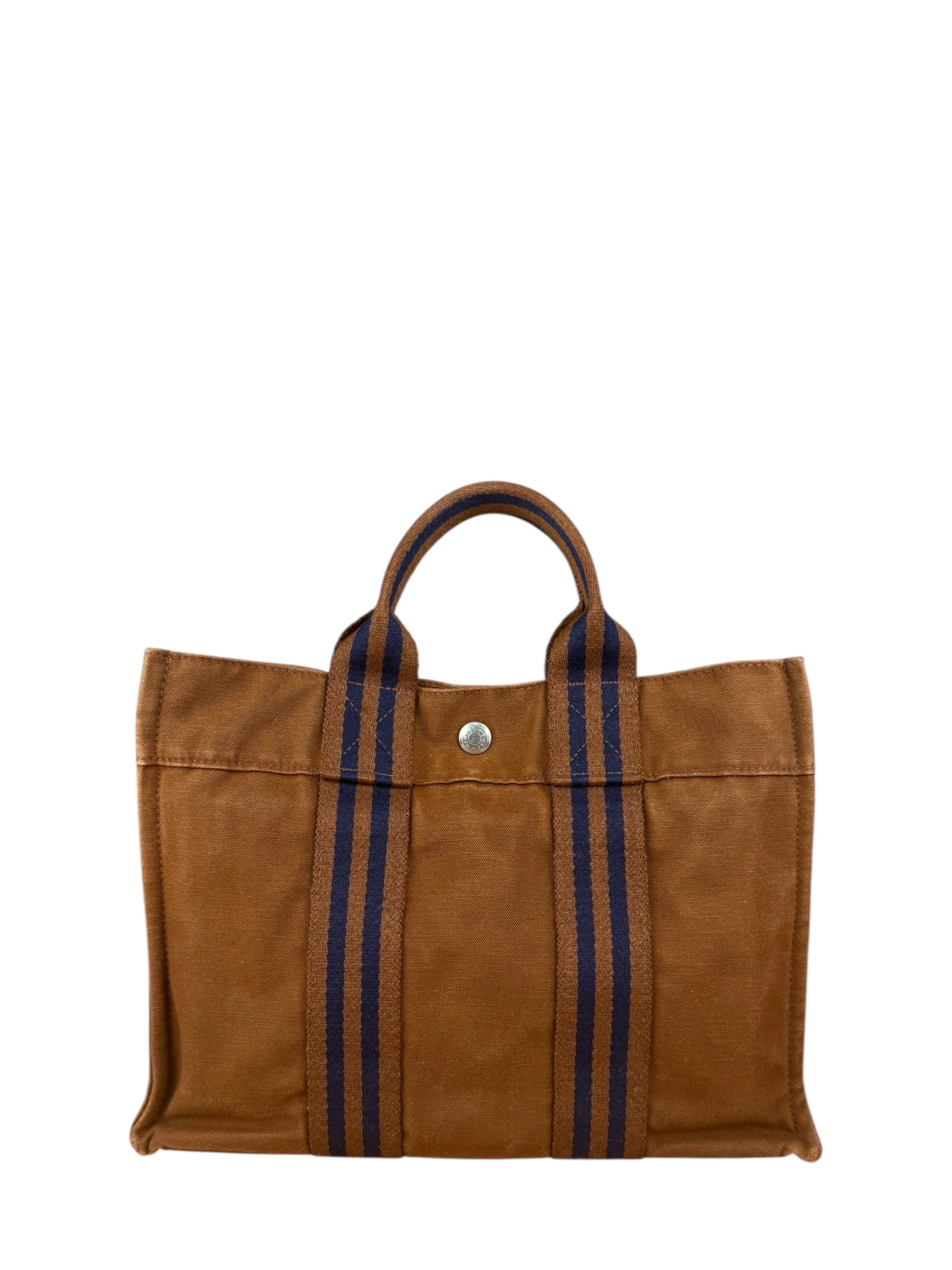 Hermes Brown Canvas Fourre Tout PM