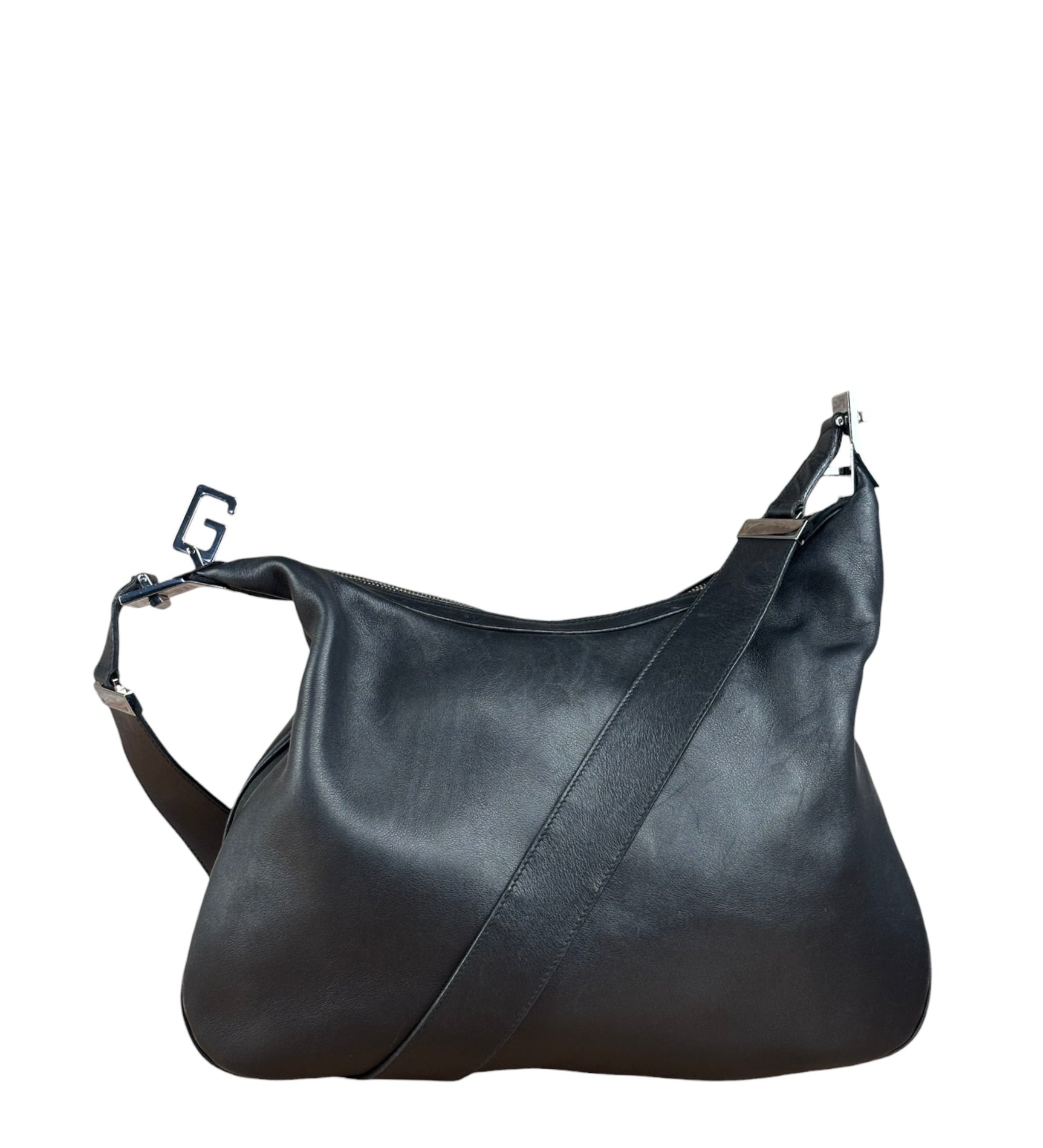 Gucci Black Leather Silhouette Hobo Bag