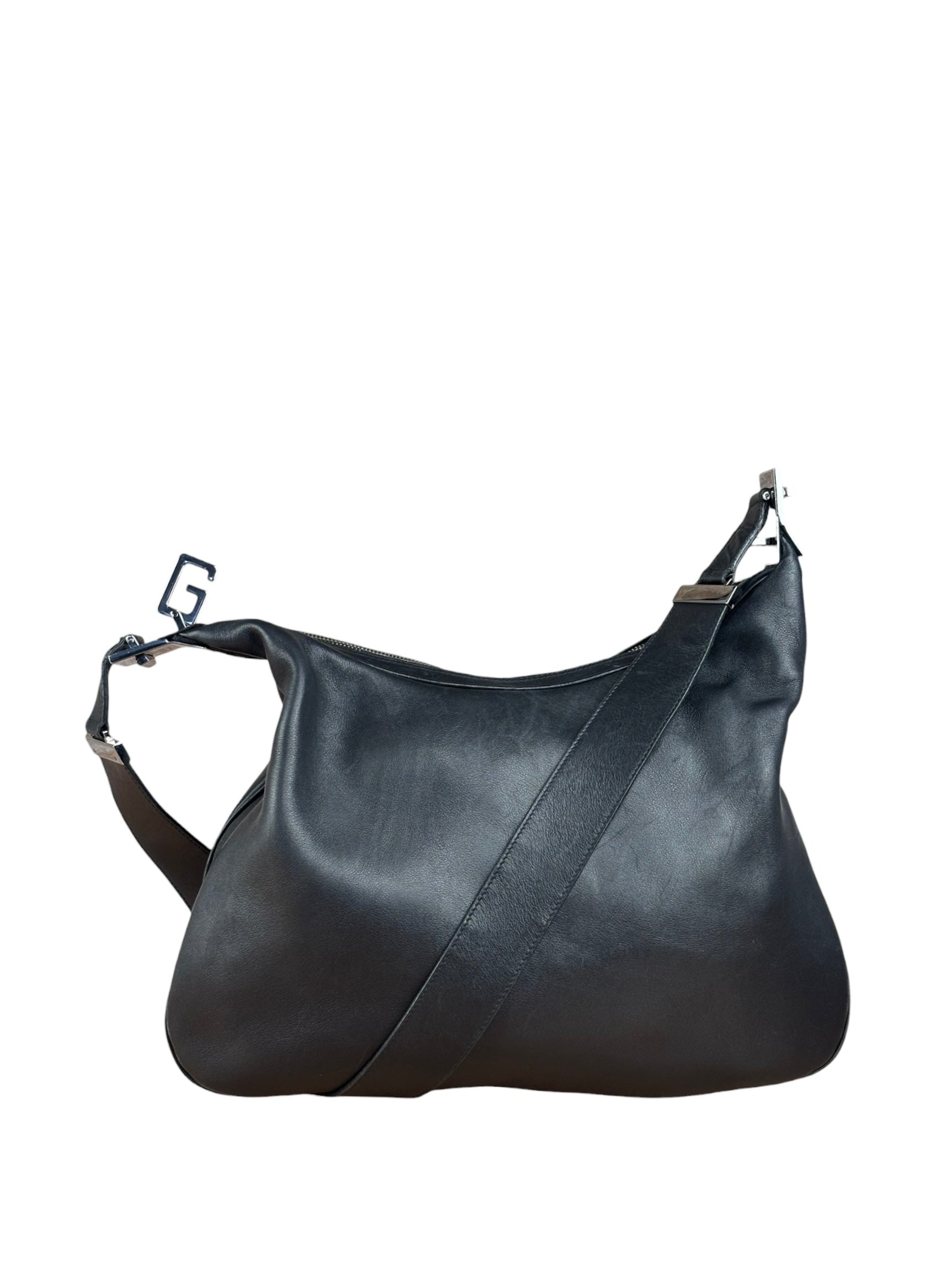 Gucci Black Leather Silhouette Hobo Bag