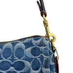 Coach Signature Blue Jacquard Denim Swing Zip Shoulder Bag