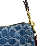 Coach Signature Blue Jacquard Denim Swing Zip Shoulder Bag