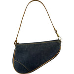 Christian Dior Denim Beige Leather Mini Saddle Pochette