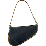 Christian Dior Denim Beige Leather Mini Saddle Pochette