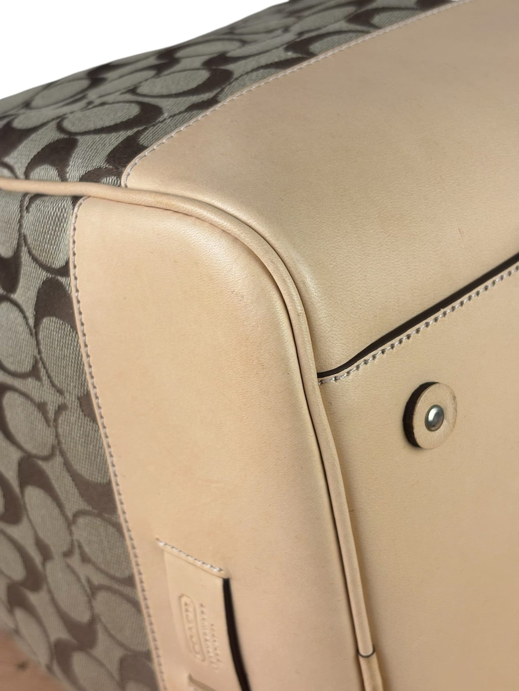 Coach Signature Jacquard Canvas Voyager Duffle Bag