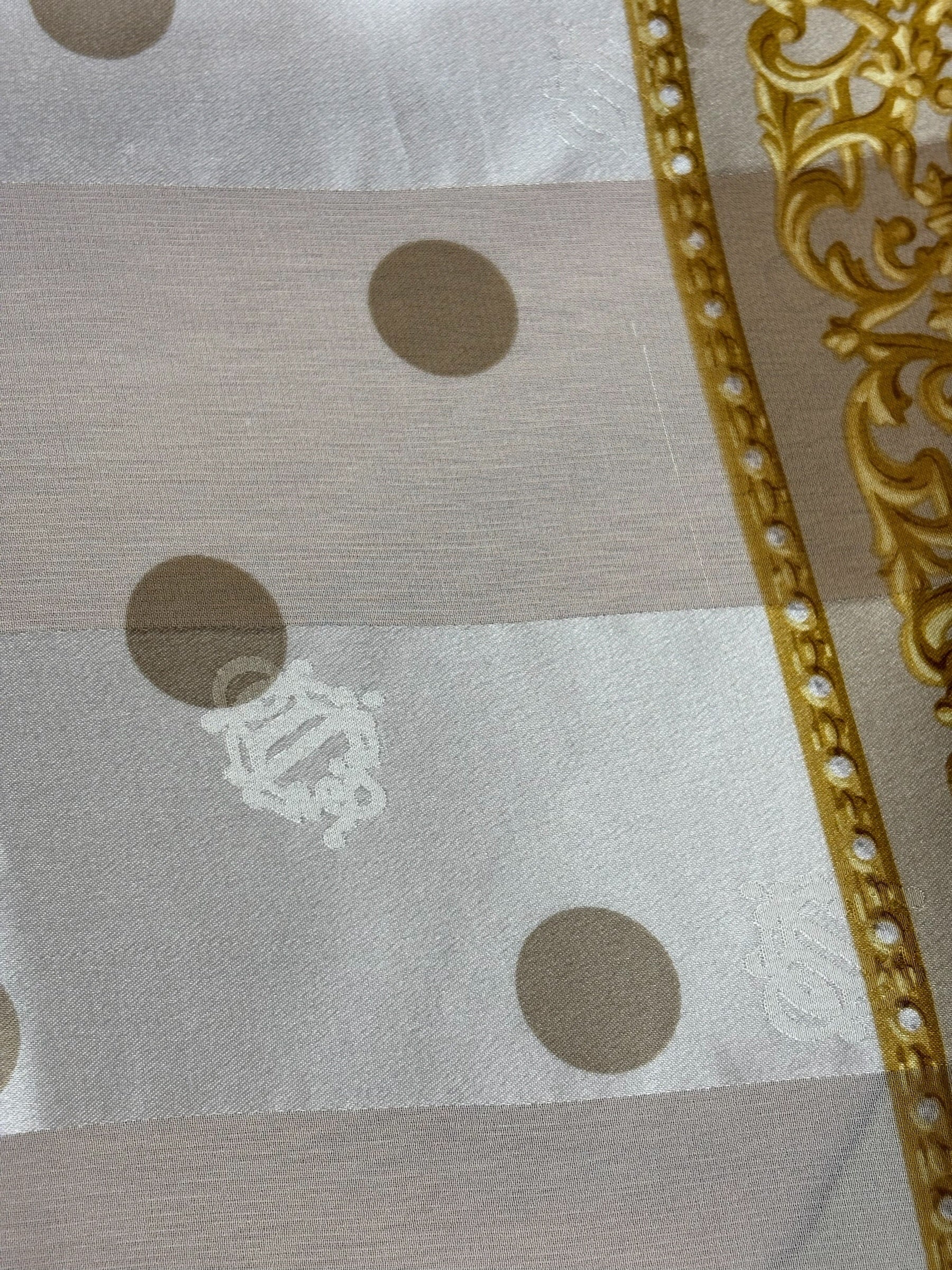 Christian Dior Vintage Baroque Crown/Scrollwork Silk Scarf