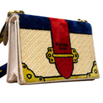 Prada Multicolor Velvet/Leather Trim Trompe L'oeil Cahier Crossbody Bag