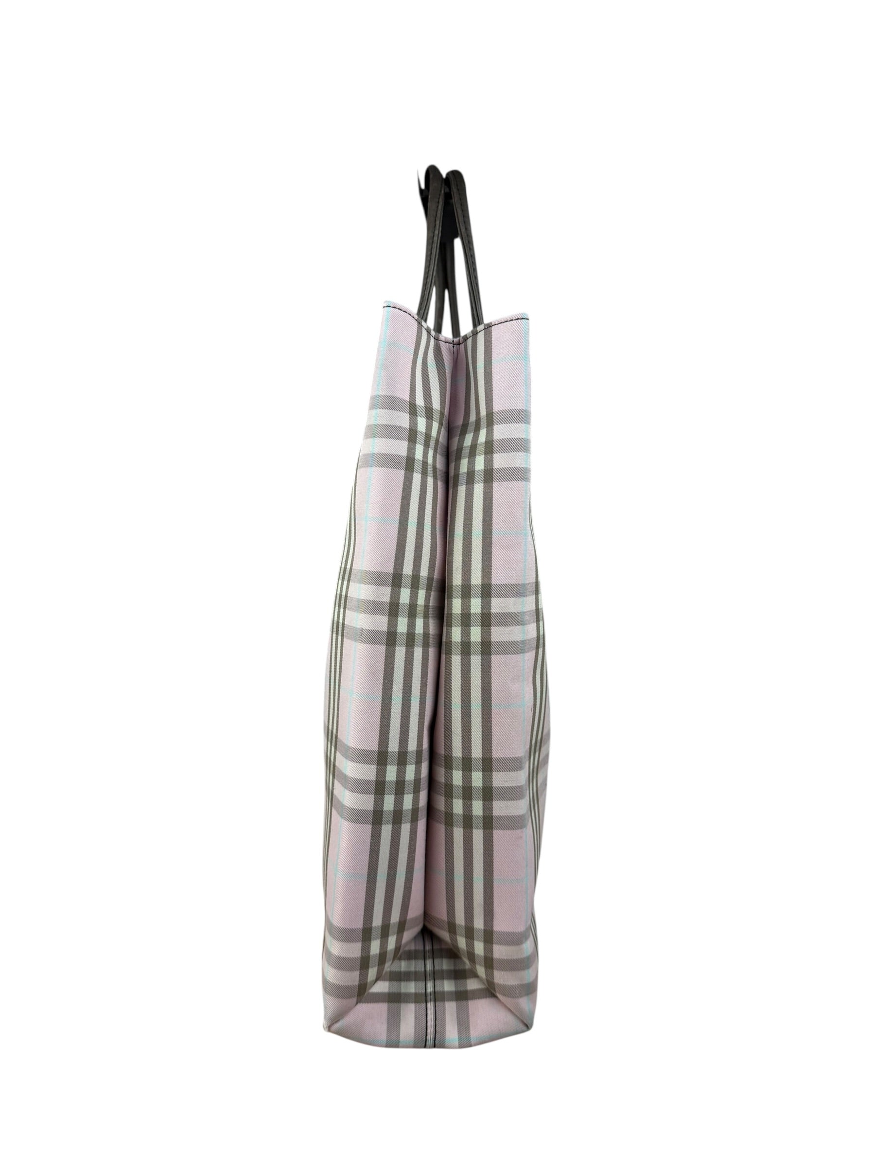 Burberry Vintage Light Pink Check Long Tote Bag